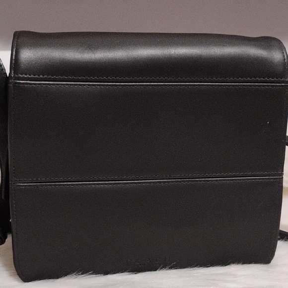 SALE! Coach Vintage 9092 Tribeca Black Leather Flap Shoulder Bag & Hangtag - Picture 4 of 17
